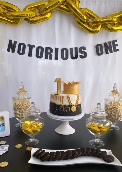 Character-themed parties are also popular for first birthdays, including Cocomelon, Mickey Safari, Bluey, and Boss Baby. . Notorious one birthday theme